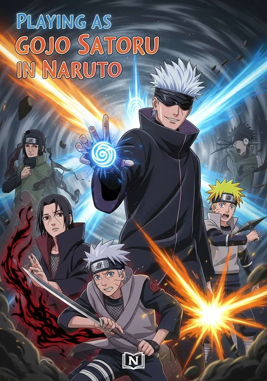 Playing As Gojo Satoru in Naruto cover